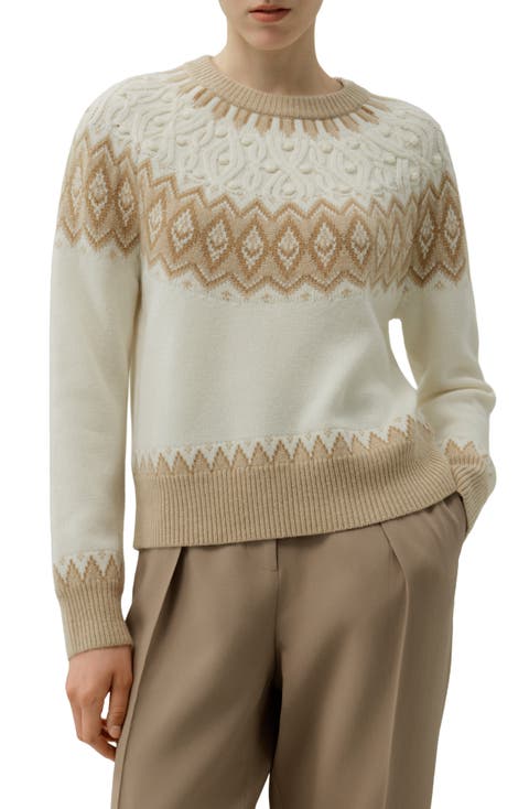 Women's Wool-Cashmere Fair Isle Sweater