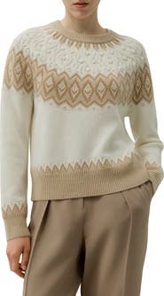 Lilysilk Women's Wool-Cashmere Fair Isle Sweater