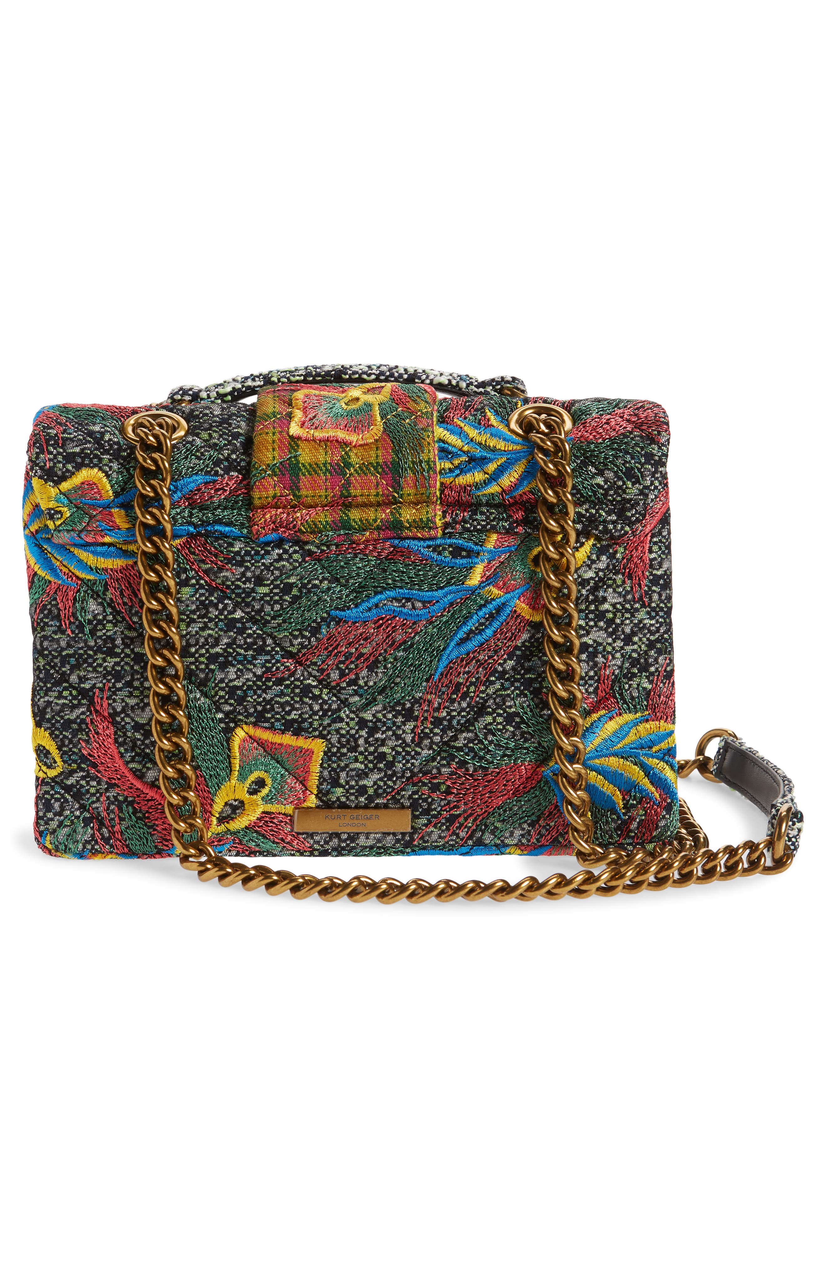 Kurt Geiger London Mayfair Embroidered Tweed Crossbody Bag, Alternate, color, 
