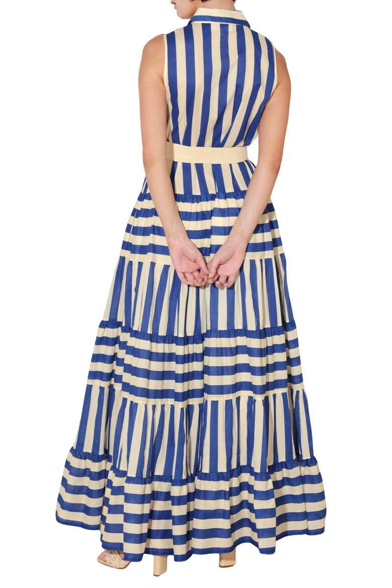 Stripe Sleeveless Maxi Dress, Alternate, color, BLUE/ IVORY