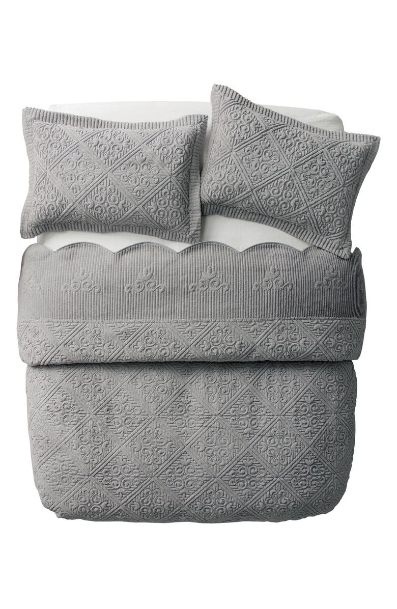 VCNY HOME Westland Quilted Plush Bedspread Set, Alternate, color, Grey