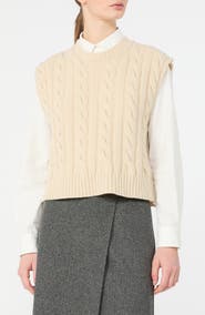 Weekend Max Mara Cable Knit Wool Sweater Vest