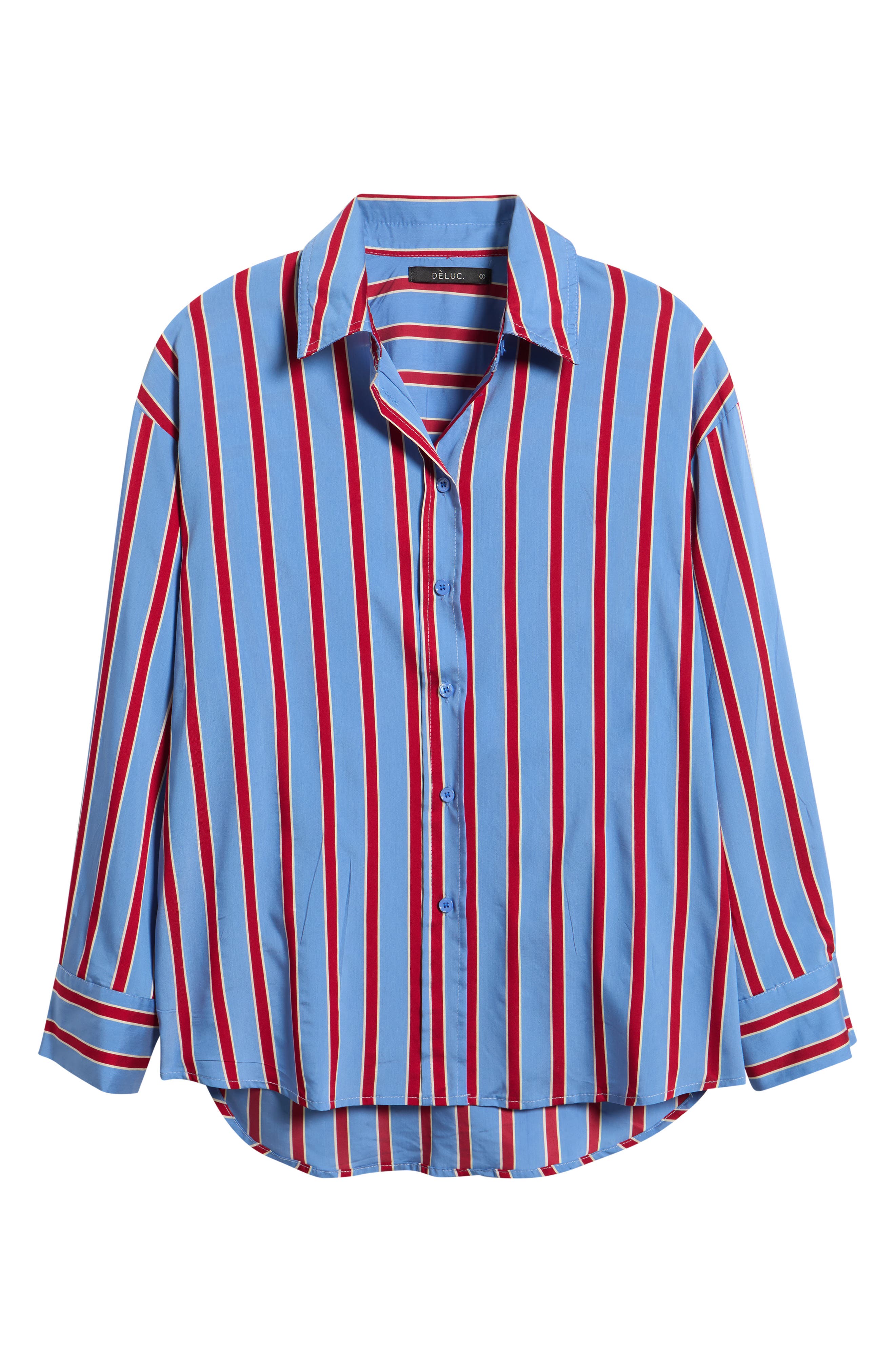 Deluc Semeru Stripe Poplin Button-up Shirt In Striped Sky