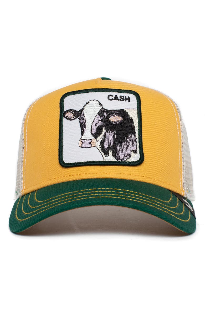 Goorin Bros. The Cash Cow Trucker Hat, Alternate, color, Yellow