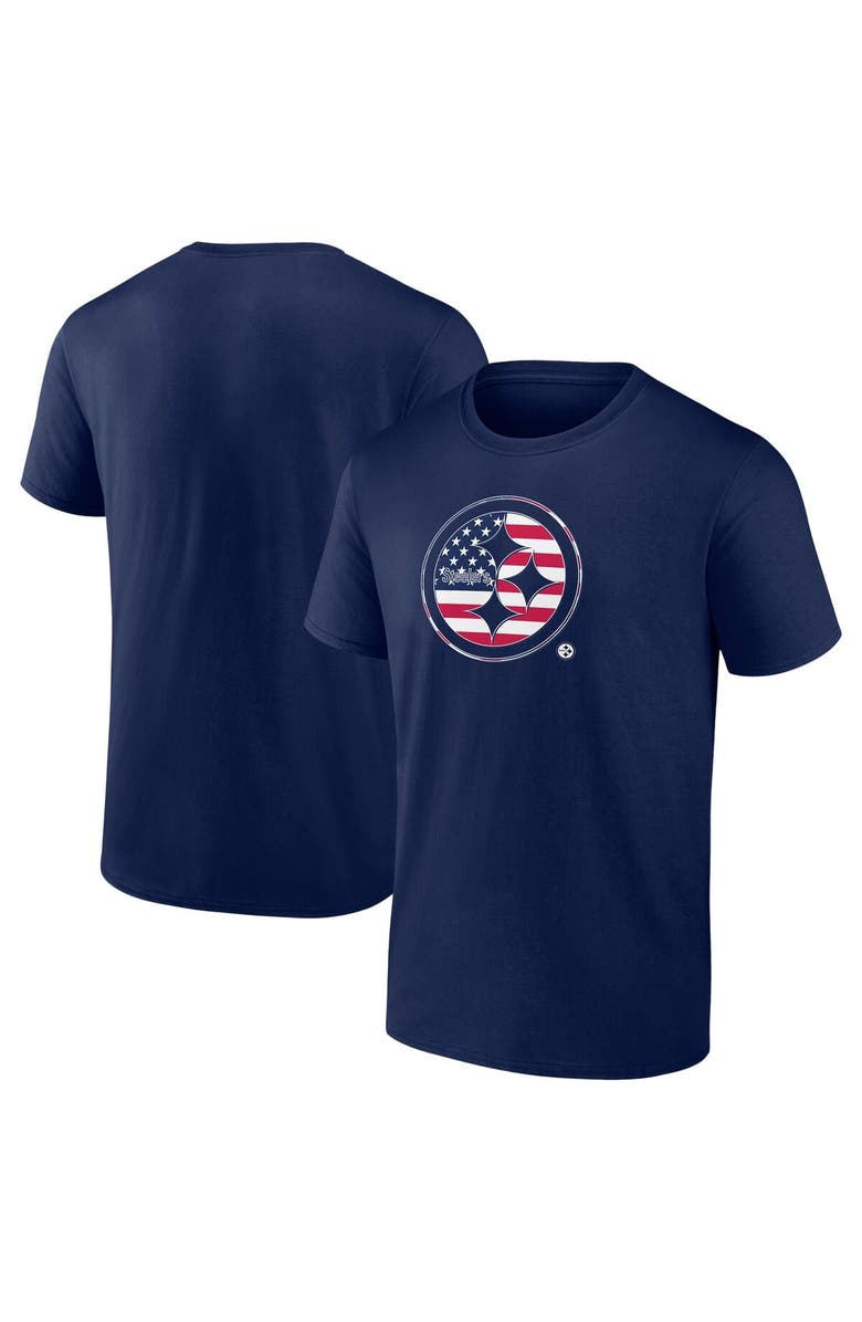 FANATICS Men's Fanatics  Navy Pittsburgh Steelers Big & Tall Americana T-Shirt, Main, color, Navy