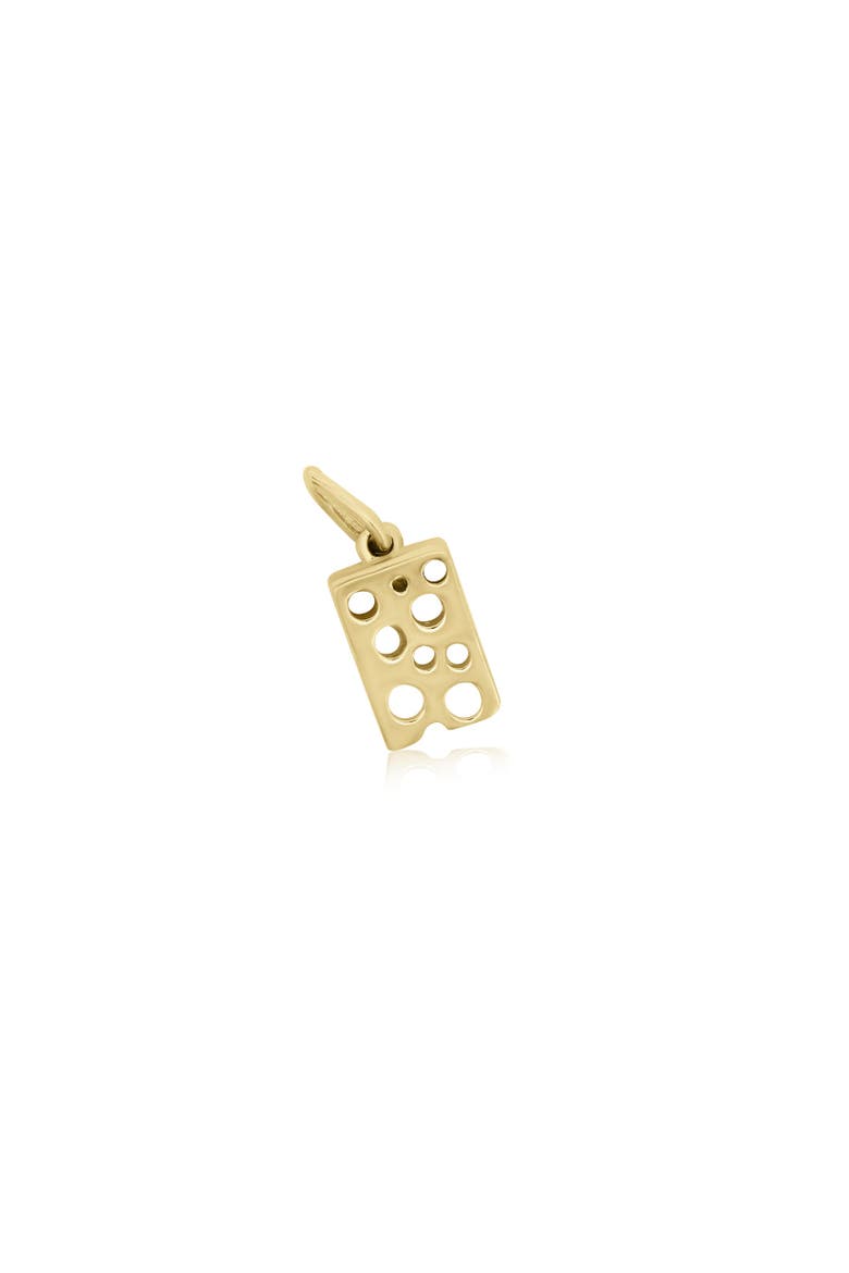 Mini Gold Cheese Charm, Main, color, Yellow Gold