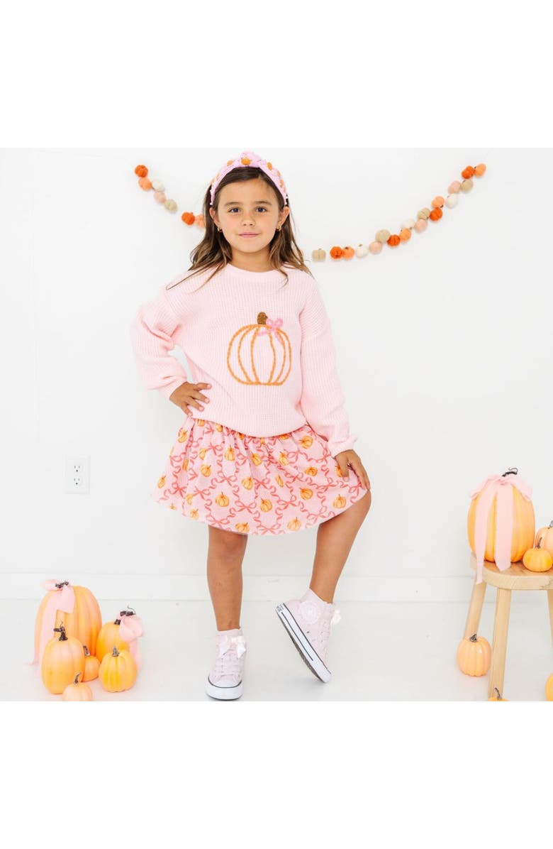 Sweet Wink Pumpkin Knit Sweater, Alternate, color, Pink