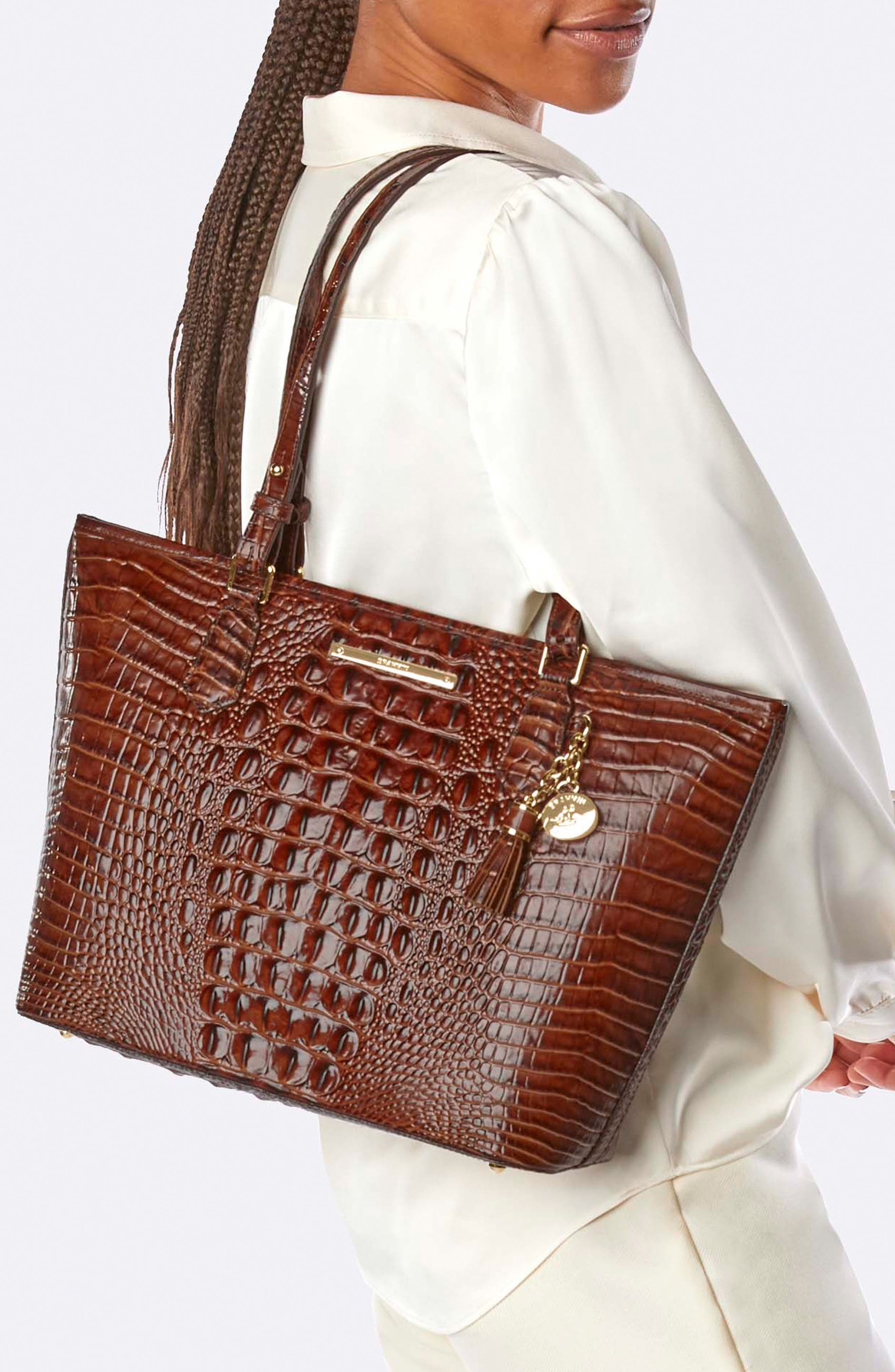 Brahmin Medium Asher Croc Embossed Leather Tote, Alternate, color, 