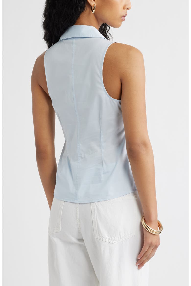 Twist Front Poplin Top, Alternate, color, BLUE BREEZE