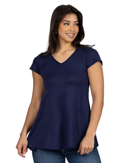 Maternity Short Sleeve Flared Tunic Top