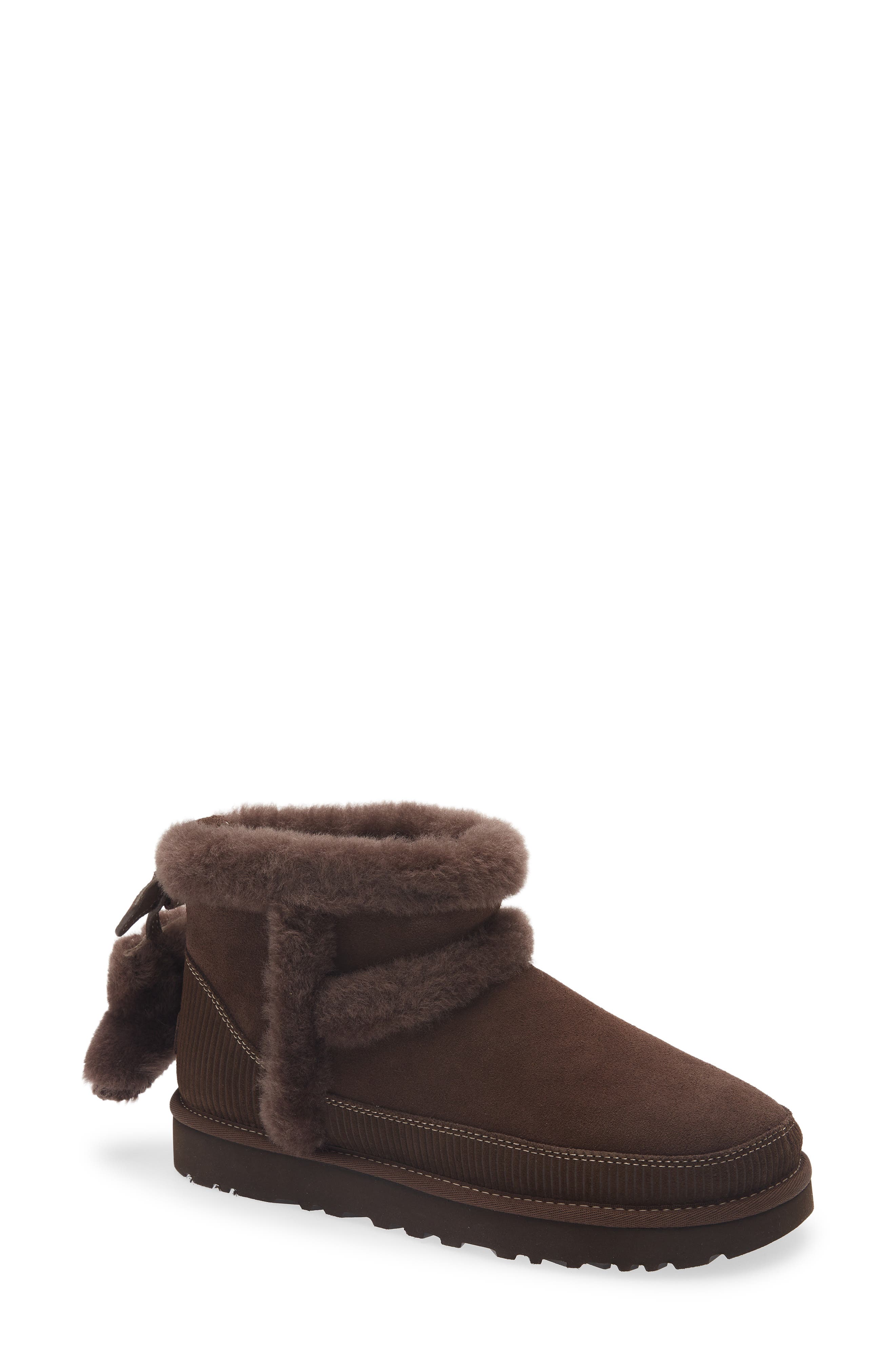 Classic Mini Heritage Genuine Shearling Boot, Main, color, BURNT CEDAR