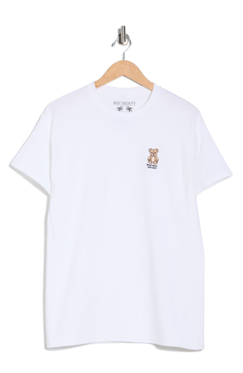RIOT SOCIETY Emotional Baggage Embroidered Teddy Bear T-Shirt, Main, color, 