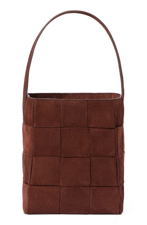 Laithe Wide Woven Bucket Bag