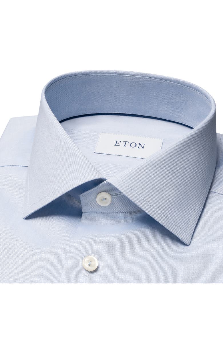 Eton Slim Fit Cotton Twill Dress Shirt, Alternate, color, Blue
