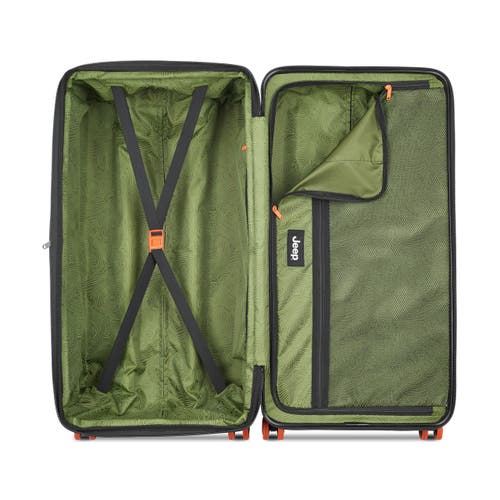 Jeep Jh002b Checked-large 29 Inch Hardside Expandable Luggage With Spinner Wheels In Black