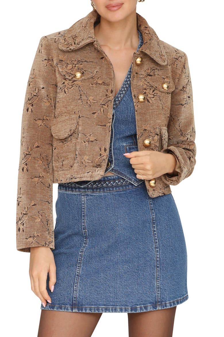 Crop Corduroy Jacket, Main, color, FAWN