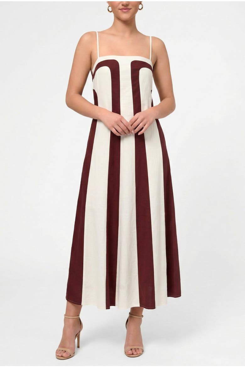 Eleni Linen Maxi Dress, Main, color, Dark Red