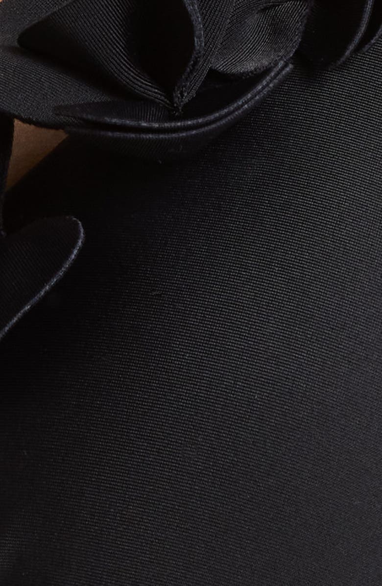 Ramy Brook Nikoleta Floral Appliqué Triangle Bikini Top, Alternate, color, Black