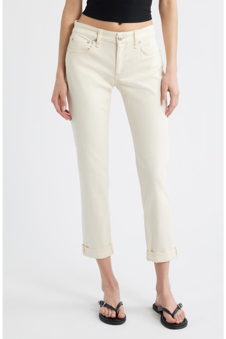 Dre Low Rise Slim Boyfriend Jeans, Main, color, ECRU