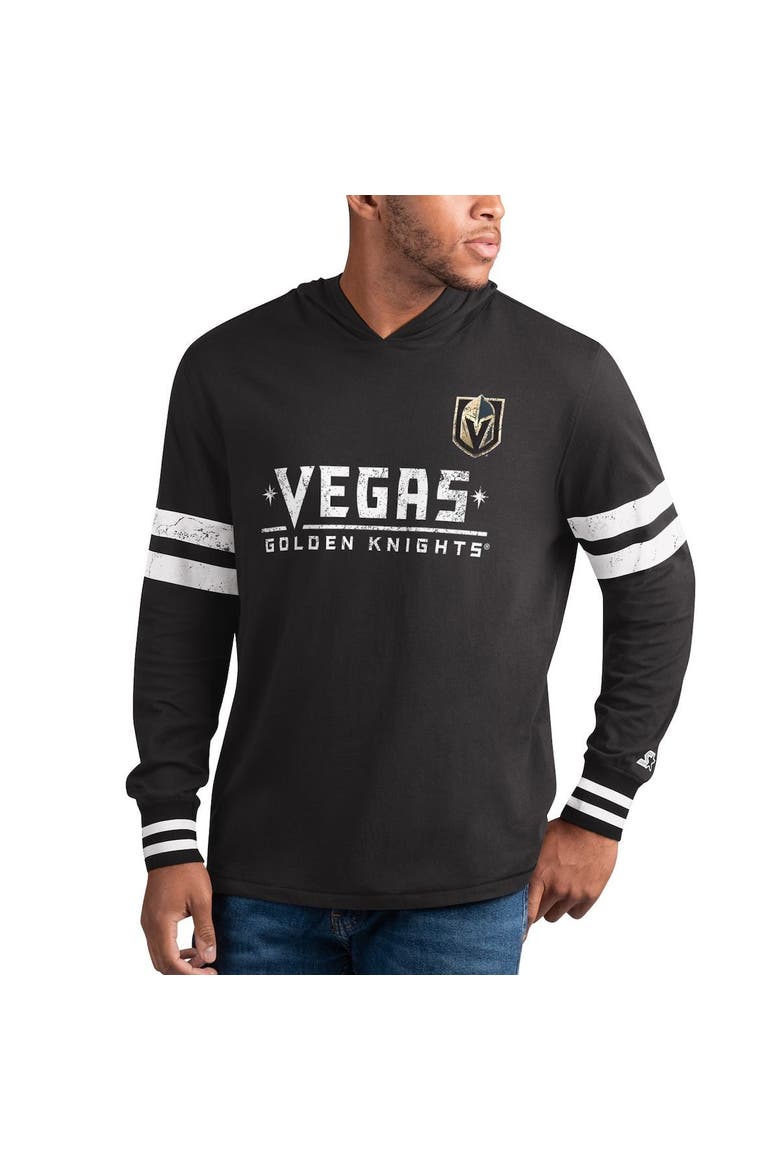 Men's Starter Black Vegas Golden Knights Offense Long Sleeve Hoodie T-Shirt, Main, color, Black