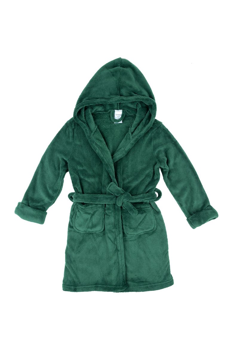 Kids Fleece Hooded Robe, Solid Colors, Main, color, GREEN