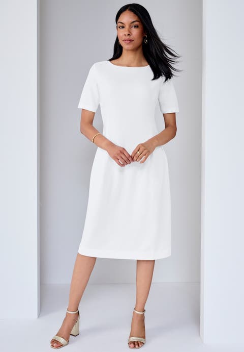 Crepe Fit and Flare Dress (Plus Available)