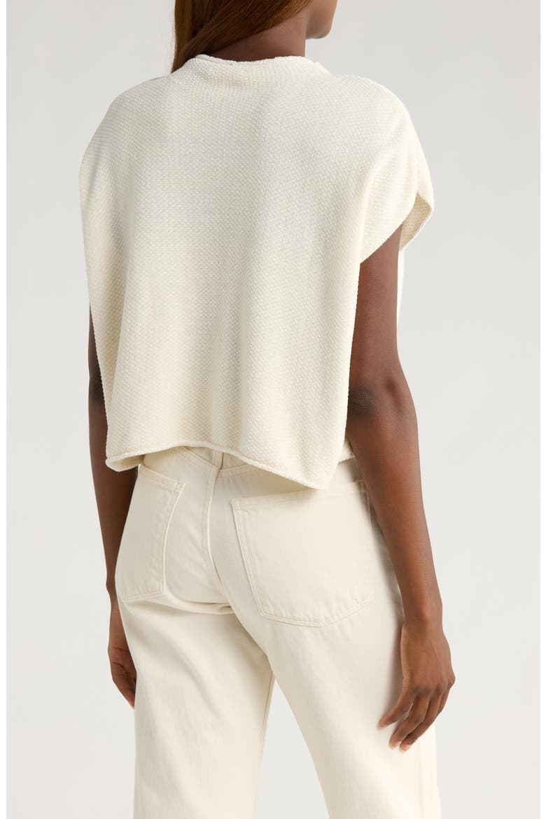 Andrea Funnel Neck Short Sleeve Sweater, Alternate, color, PALE OAK