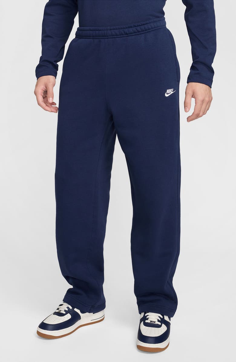 Nike Club Fleece Bungie Pants, Main, color, Midnight Navy/ White