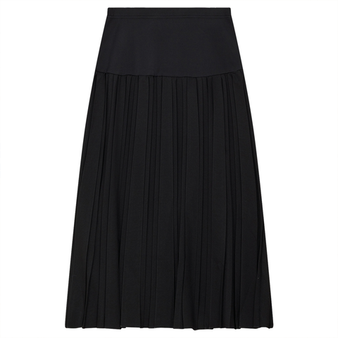 Short Triple Box Pleated Elastic Waist Maternity Skirt