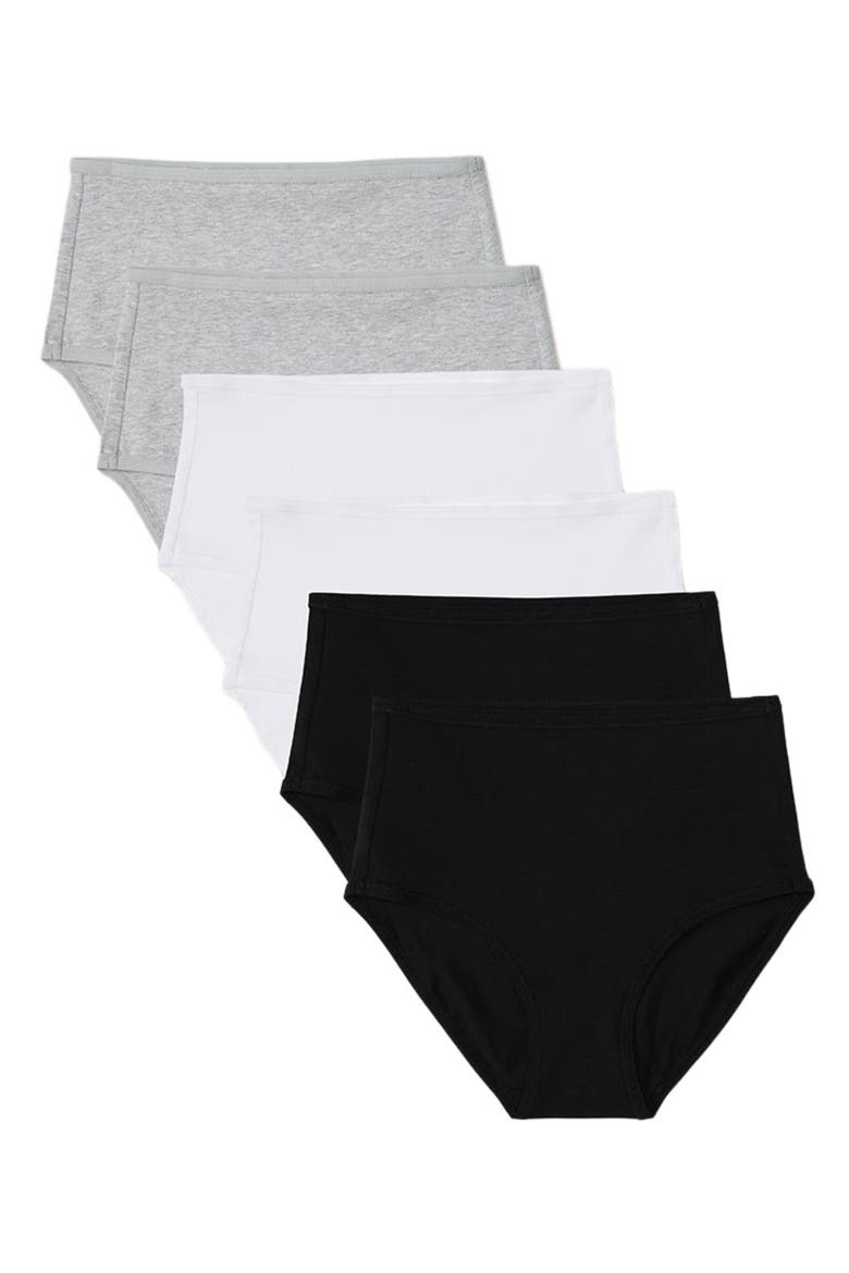 Organic Cotton Everyday High Rise Brief 6-Pack, Alternate, color, Cool Neutrals