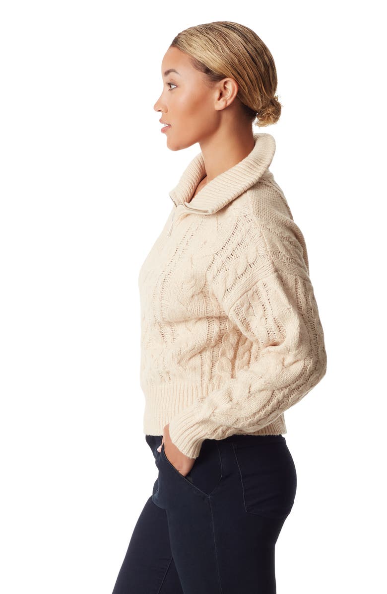 Sam Edelman Jordyn Cable Stitch Quarter Zip Sweater, Alternate, color, 