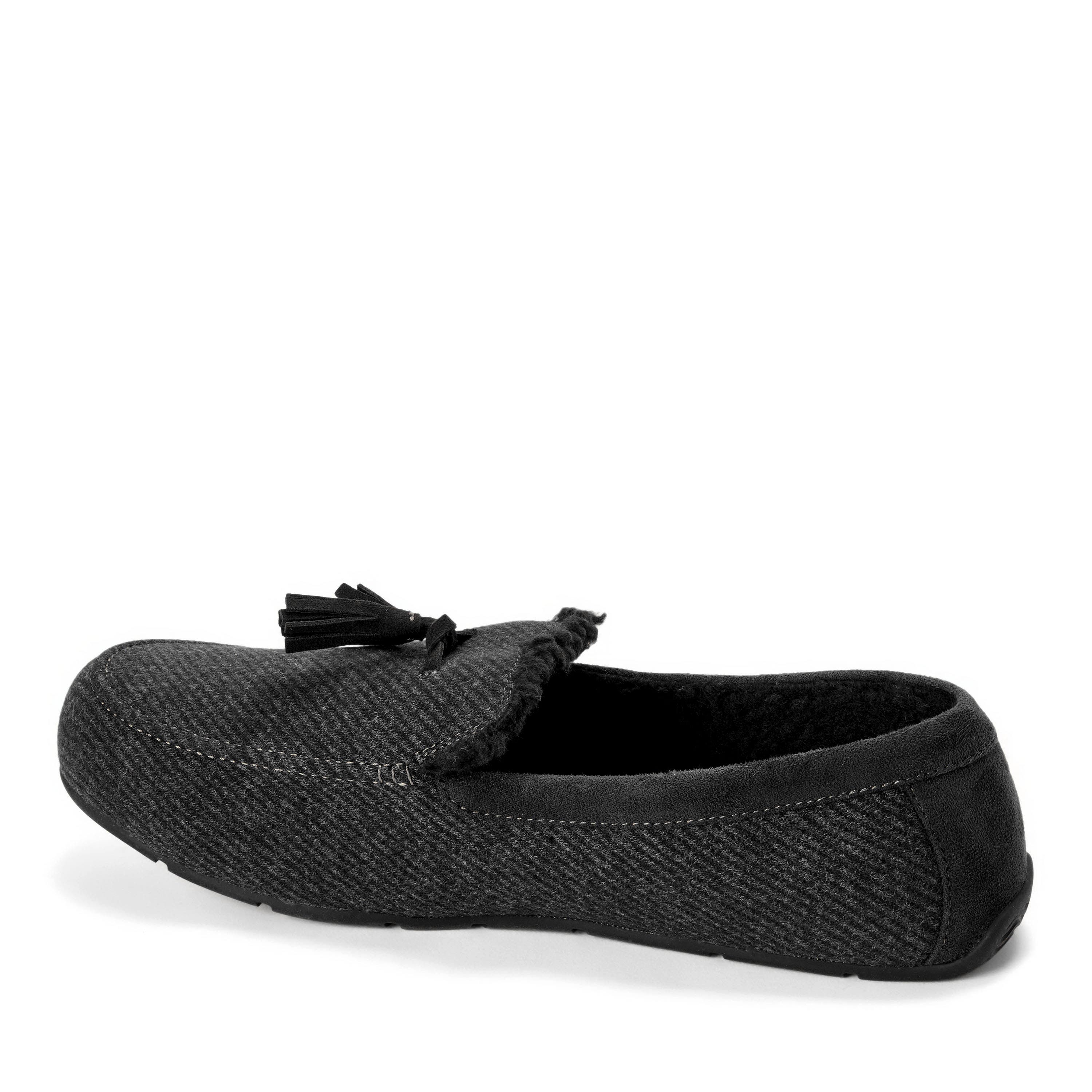 Dearfoams Perkins Moccasin Slippers, Alternate, color, Black