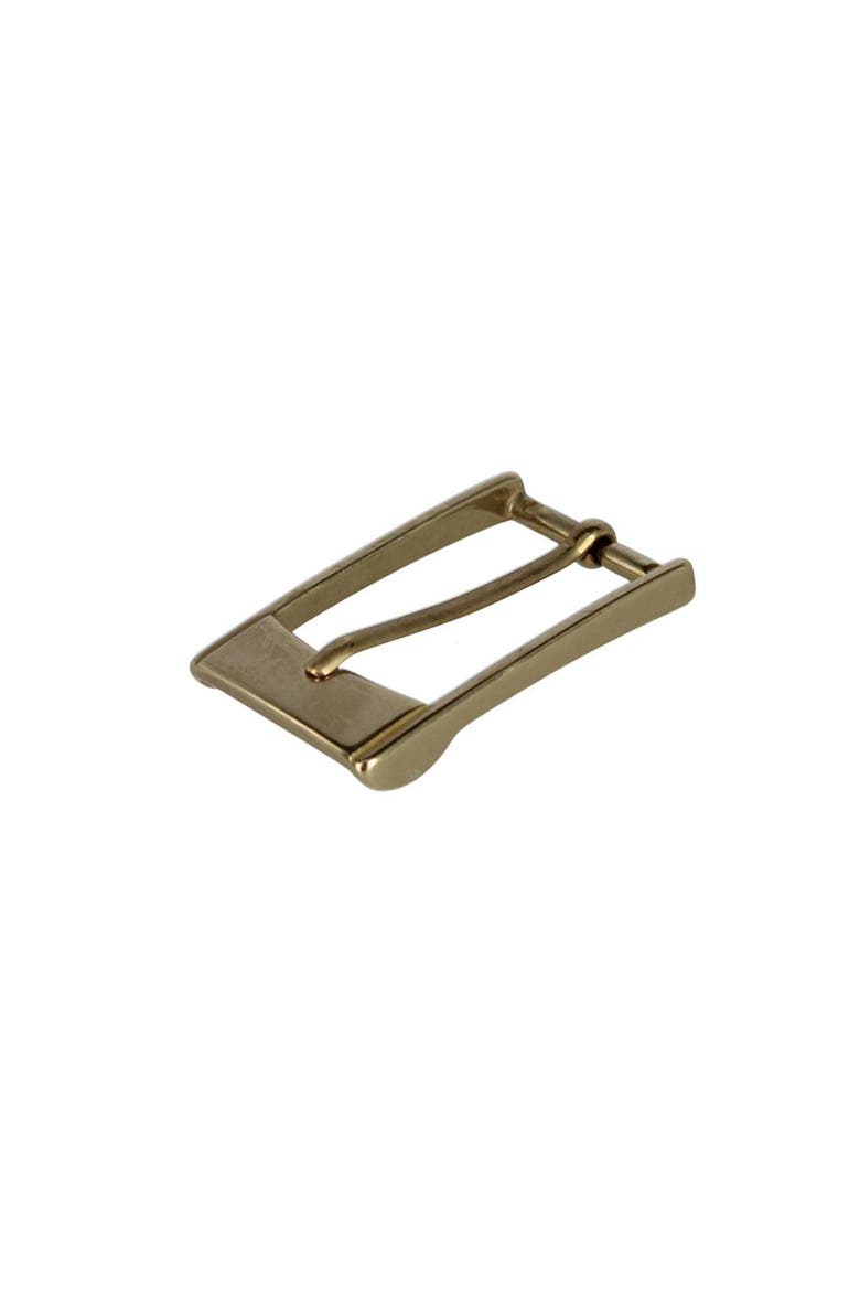 30mm Elongated Rectangular Solid Brass Italian Harness Belt Buckle, Alternate, color, Polished Brass
