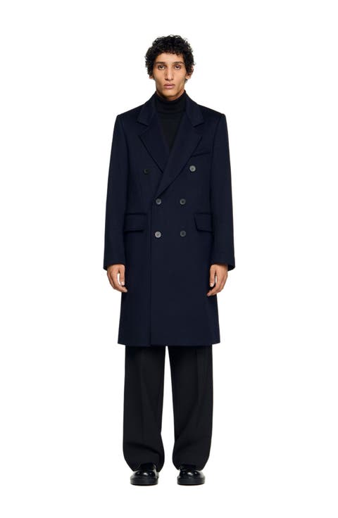 Double-breasted wool coat