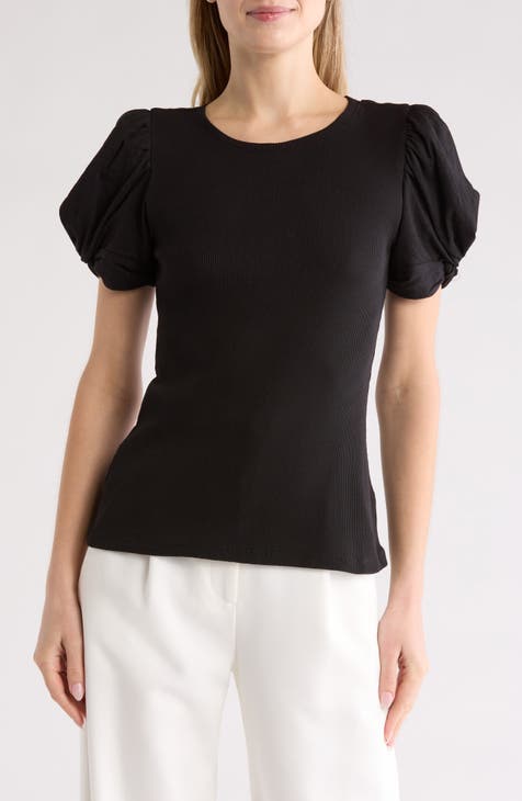 Puff Sleeve Cotton T-Shirt