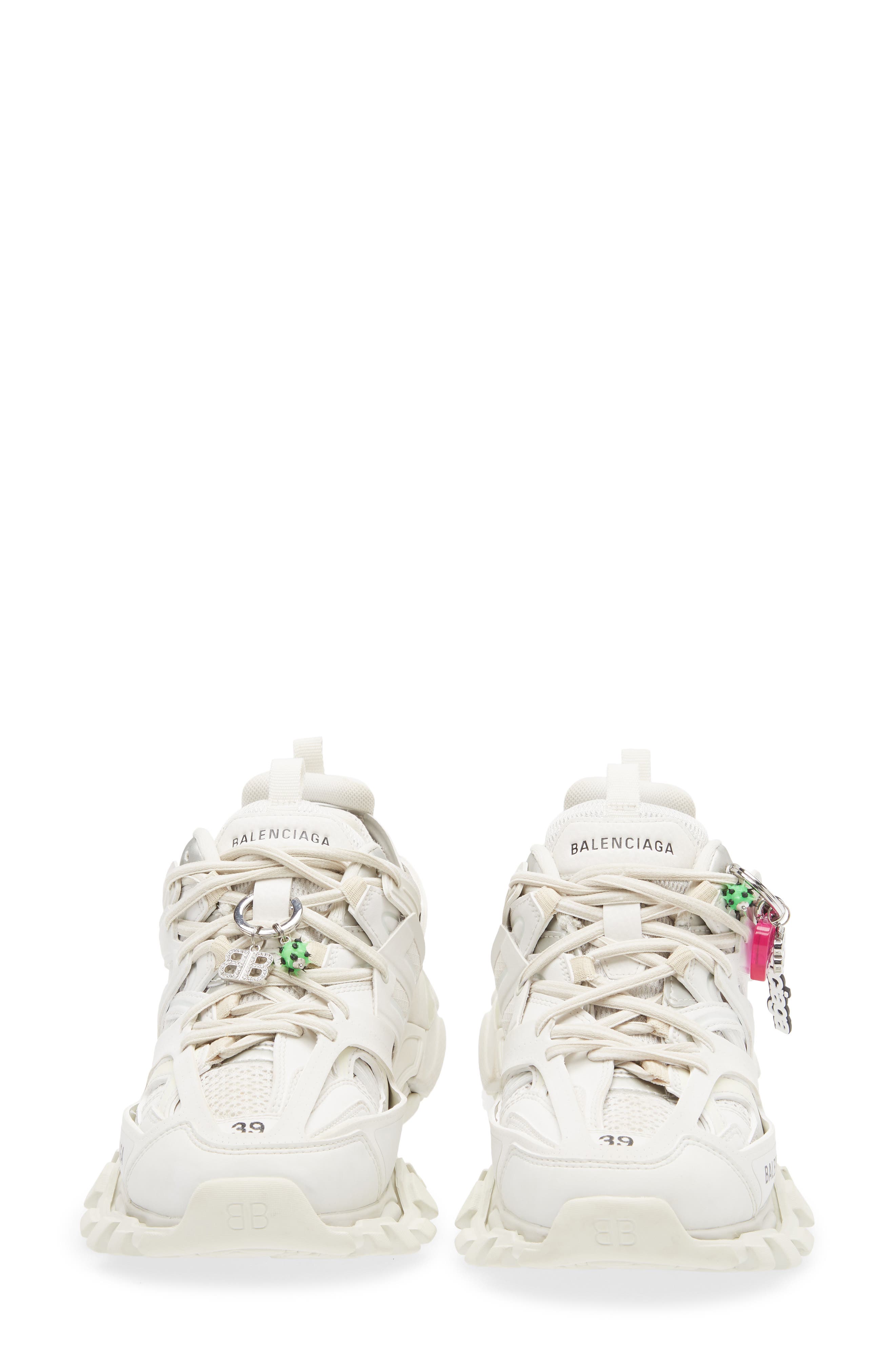 Balenciaga Track Charms Sneaker, Alternate, color, White