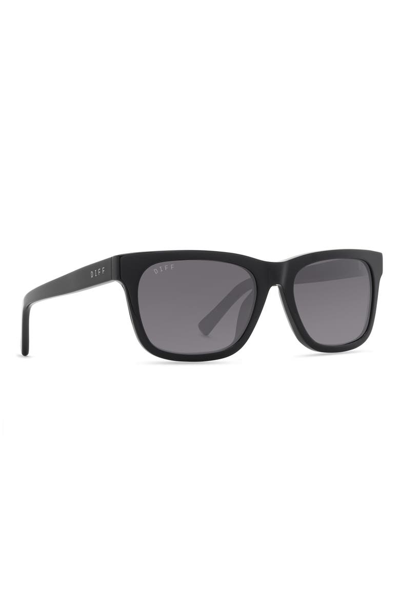 DIFF Jake Polarized Rectangular Sunglasses, Alternate, color, Black