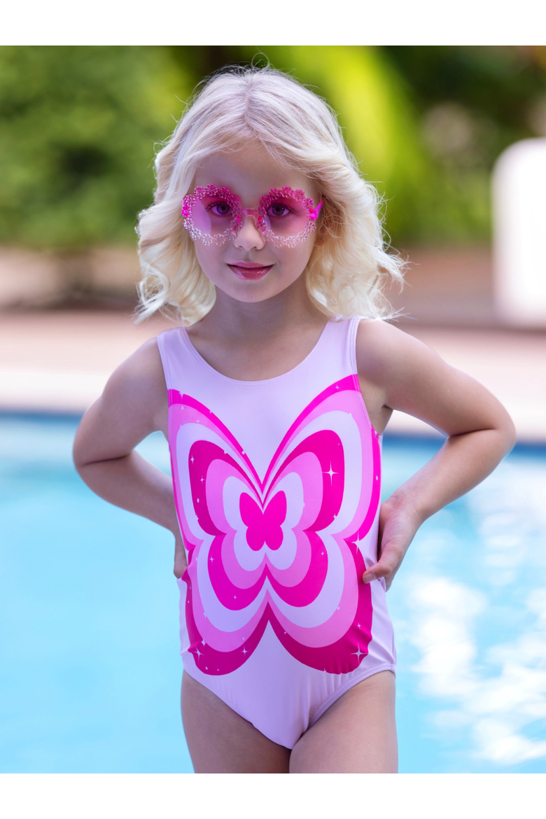 Butterfly Bloom Y2K Pink One-Piece Swimsuit, Alternate, color, Pink