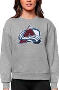 ANTIGUA Women's Antigua Heather Gray Colorado Avalanche Primary Logo Team Logo Victory Crewneck Pullover Sweatshirt