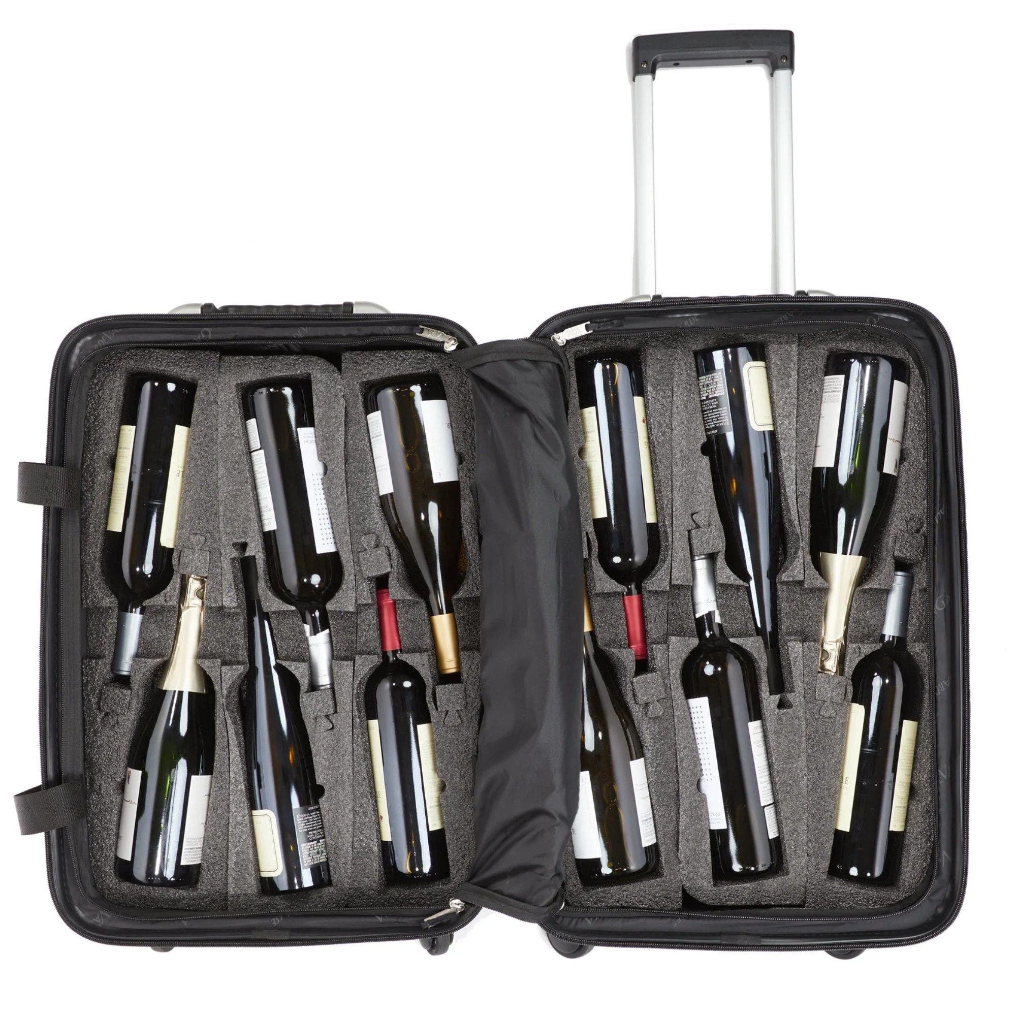 VinGardeValise Grande 12-Bottle Wine & Spirits Suitcase, Alternate, color, Black