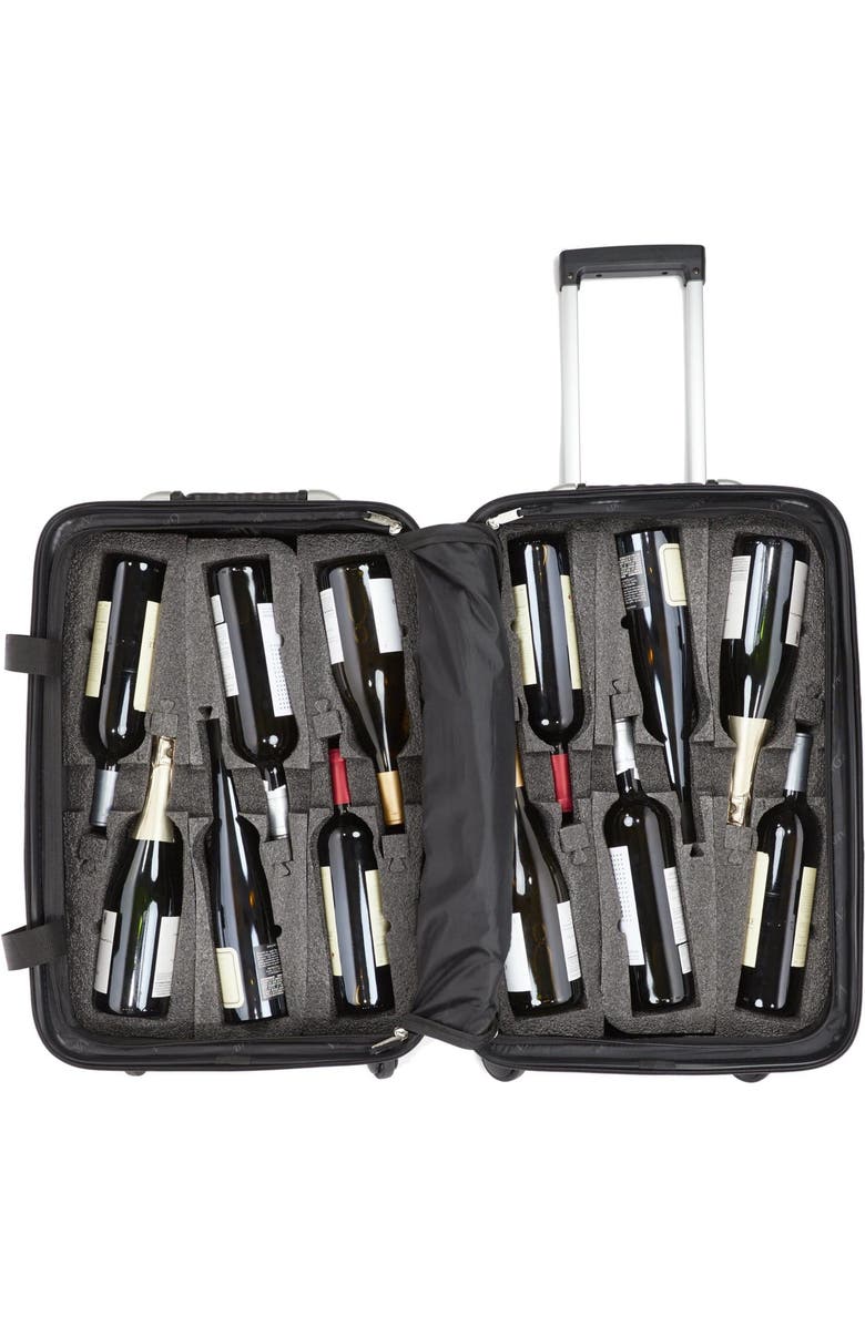 VinGardeValise Grande 12-Bottle Wine & Spirits Suitcase, Alternate, color, Black