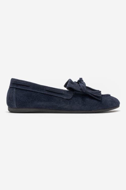 Forever & Always Shoes Axeli Leather Tassel Loafer In Blue