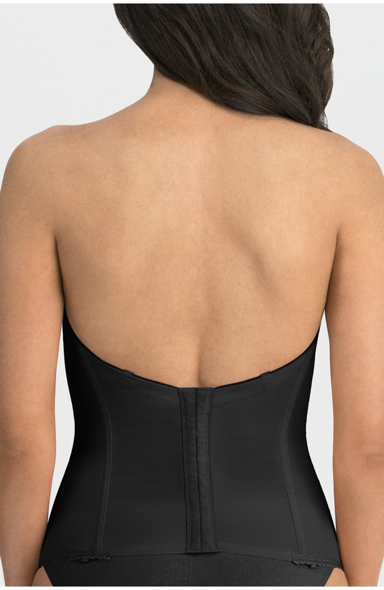 Dominique Intimates Vivienne Convertible Strapless V Wire Longline Corset Bra, Alternate, color, Black