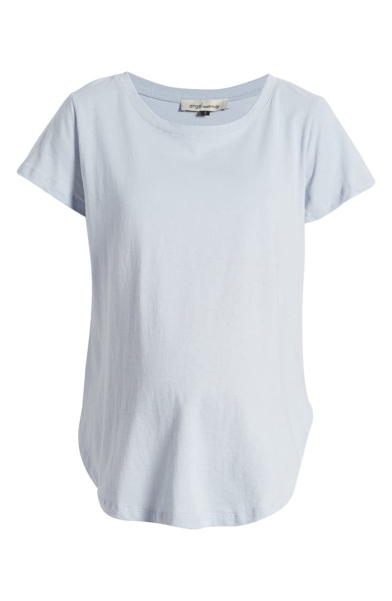 Angel Maternity Short Sleeve Cotton Maternity T-Shirt, Alternate, color, Grey