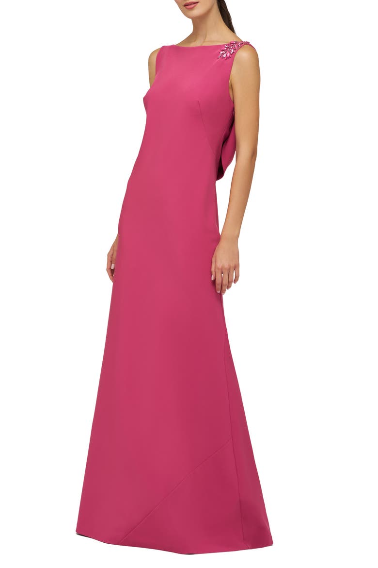 Pippa Embellished Cowl Back Trumpet Gown, Alternate, color, BERRY SORBET