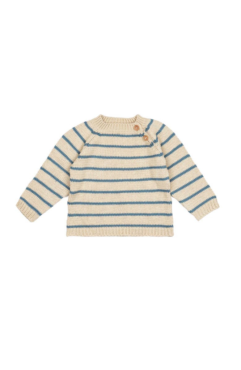Wild Wawa Stripe Crew Neck Sweater, Main, color, Blue/Oat Stripe
