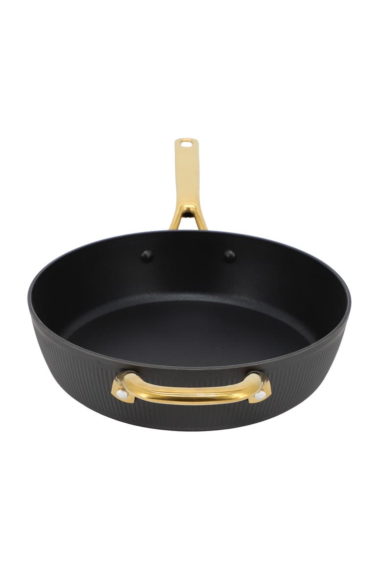 Abbottsford 4 Quart Nonstick Aluminum Saute Pan with Glass Lid, Alternate, color, Black