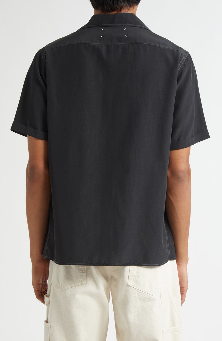 Maison Margiela Short Sleeve Button-Up Shirt, Alternate, color, 