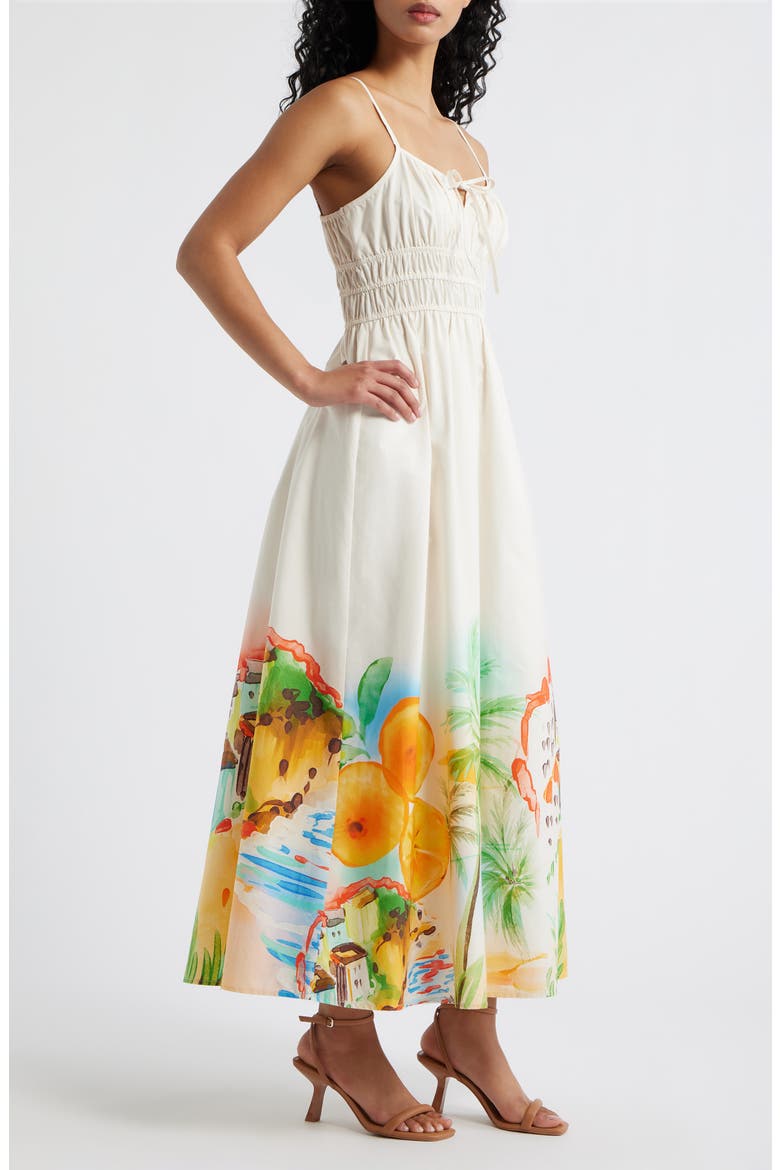 Sicily Cotton Poplin Maxi Sundress, Alternate, color, POSTCARD