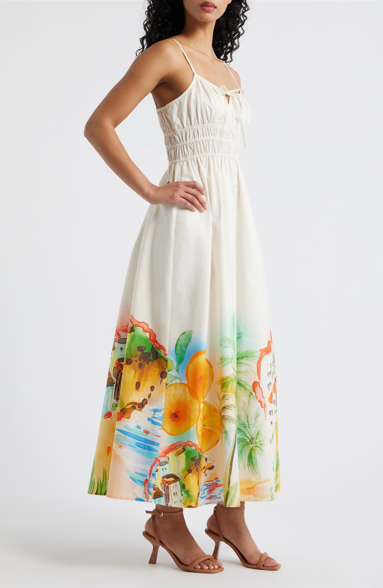 LAYERED WITH LOVE Sicily Cotton Poplin Maxi Sundress, Alternate, color, Postcard